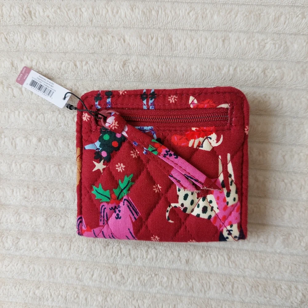 Vera Bradley Campus Double ID Case in a holuday hounds dog show red wallet - Picture 2 of 6